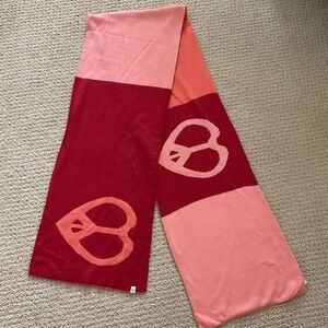 LIFE IS GOOD Optimistic Heart LOVE Coral And Red Scarf